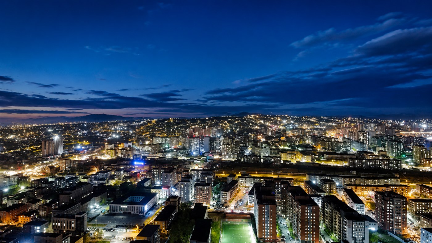 Ulaanbaatar city at night
